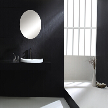 HY-5073 Hotel bathroom design white color semi-counter wash basin sink